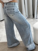 Denim παντελόνι με ρεβέρ - Image 4