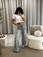Denim παντελόνι με ρεβέρ