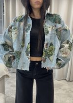 Denim Jacket με μπαλώματα λουλούδια - Image 6
