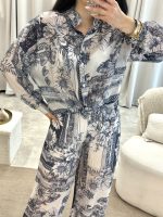 Σετ πουκάμισο-παντελόνα με Hippie print μπλε - Image 2