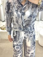 Σετ πουκάμισο-παντελόνα με Hippie print μπλε - Image 6