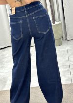 Denim Wide Leg με χιαστί κούμπωμα - Image 5