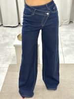 Denim Wide Leg με χιαστί κούμπωμα - Image 6