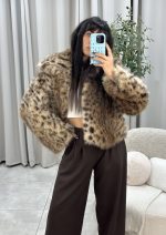 Lumina οικολογική γούνα oversized λεοπαρ