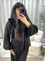 Πουκάμισο πουά με φιόγκο στο λαιμό